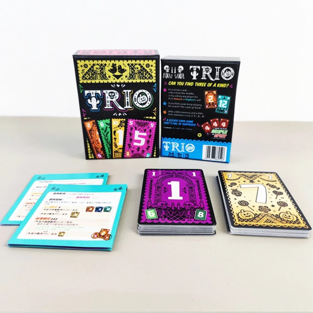 Board Game Fun - Jogo de cartas estratégico TRIO, diversão