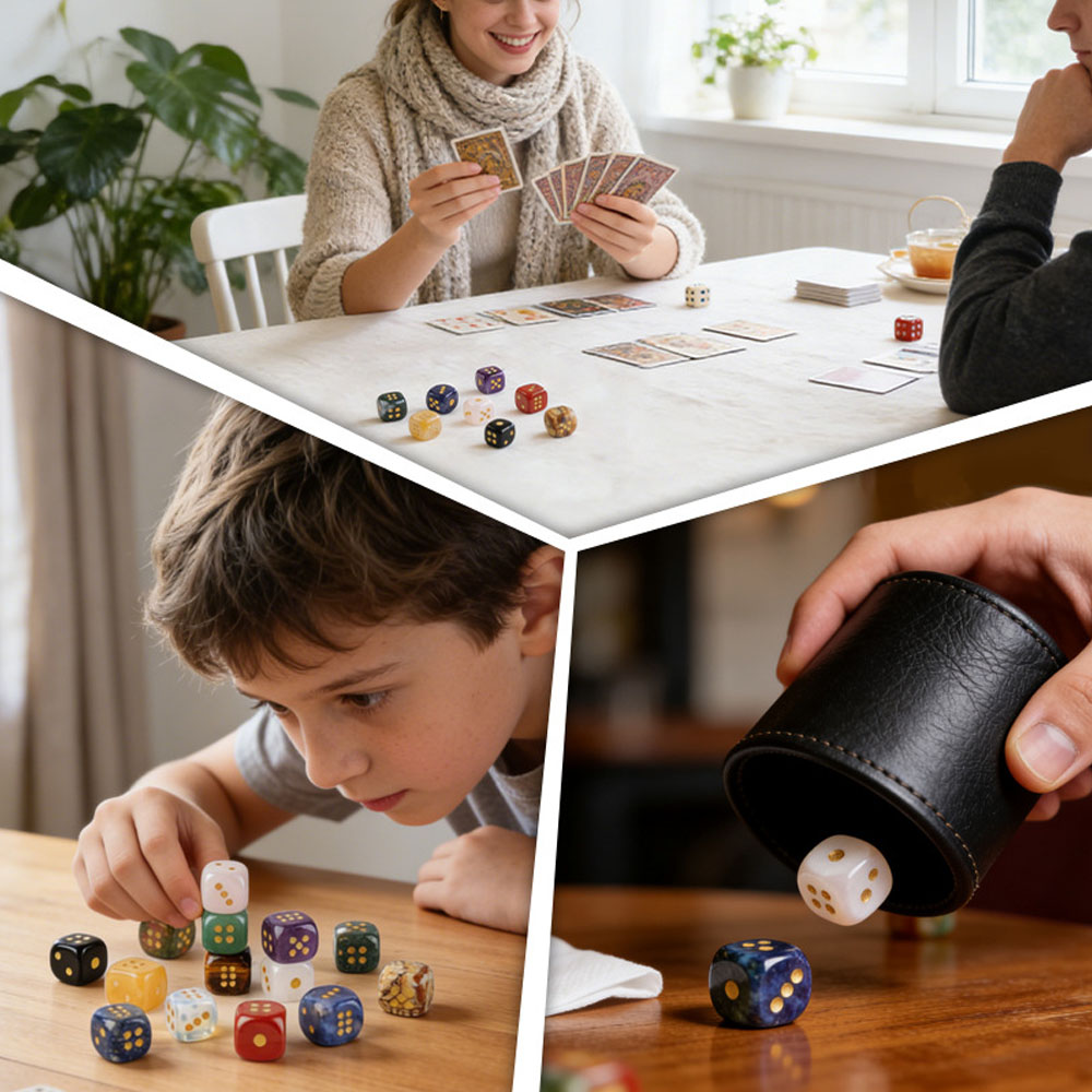 1pc pedra natural dados de cri - Board Game Loop avaliação e preço