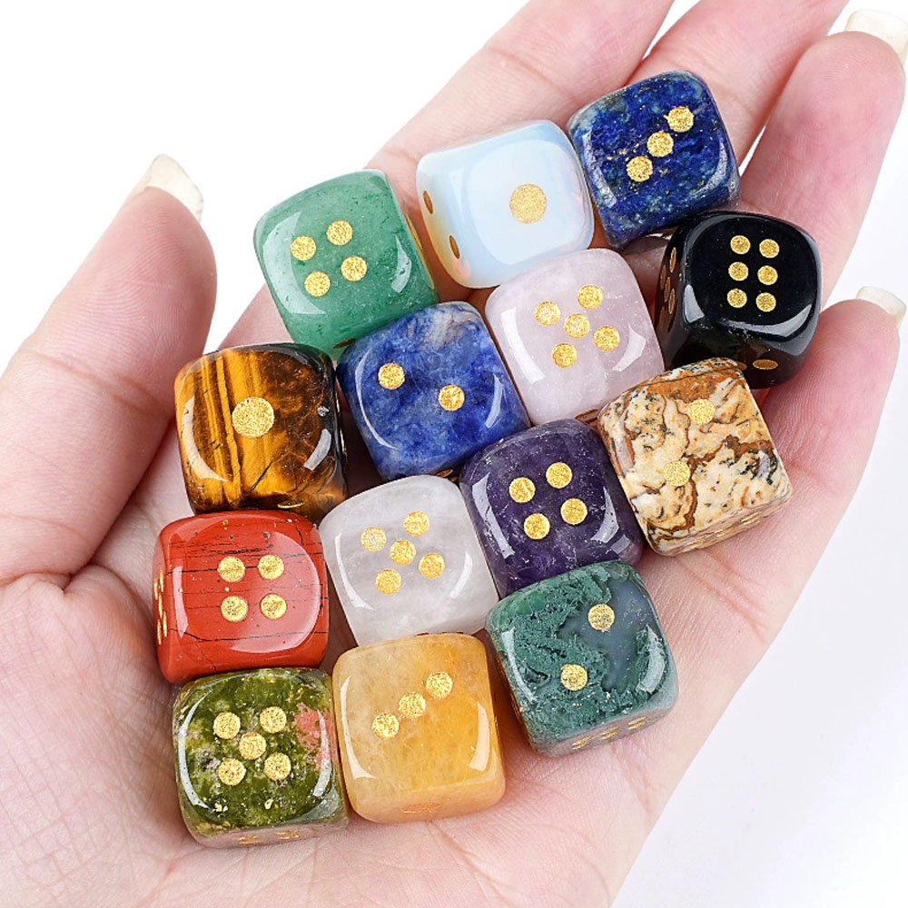 1pc pedra natural dados de cri - Board Game Loop avaliação e preço